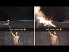 Nick Young -- Firework Explodes In Hand ... Nearly JPPs Himself
