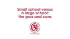 St George's School - Small School versus Larger School