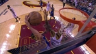 Curry goes to dunk, gets blocked by LeBron after whistle