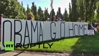 USA- Obama blasted by gun-rights advocates during Roseburg visit