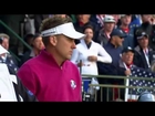 Ian Poulter and Bubba Watson teeing off at Ryder Cup