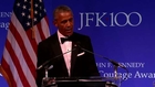 Obama voices hope for healthcare as he accepts JFK 'courage' award
