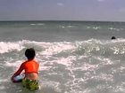 Boogie Board surfing St Petersburg Beach Florida Grayson Danger Jessica