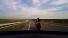 Angry motor cyclist hits the brakes *insta karma*