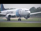 Airplans landing, close up, high quality sound, Manchester airport 19/9/2014