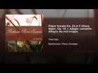 Piano Sonata No. 24 in F-Sharp Major, Op. 78: I. Adagio cantabile - Allegro ma non troppo