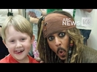 Johnny Depp takes selfie with seven-year-old Max Bennett