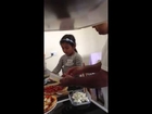 Alyssa cooking pizza summer 2014