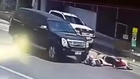 Drivers quick reactions save woman from being crushed