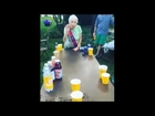 100 Year Old Crushes it At Beer Pong