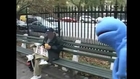 BLUE PUPPET harasses BLURRY FACED ANGRY people in the park...