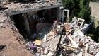 Ukrainian Destruction in Donbass. Wrecked Oktoberskiy Apartment Block