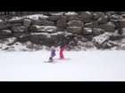 Ari 1st time skiing by herself