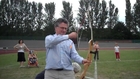 Man Knocks Down Archery Safety Net
