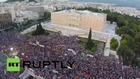 Greece: Drone footage shows thousands in anti-austerity protest on Syntagma Square