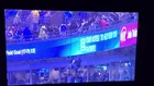 Fans repelling from 2nd level at Panthers game on MNF