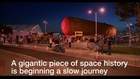 NASA space shuttle tank makes slow journey through the streets