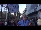 George Lucas petitions outside Star Wars Celebration