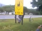 Cyclist Almost Breaks his Neck by Doing Stupid Stunt LOL