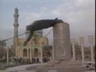 Saddam Hussein Statue Pulled Down To The Ground