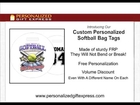 Custom Personalized Softball Bag Tags