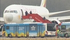 Hijacking footage: Pilot speaks to passengers after landing
