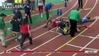 Woman hit by runner on the finish line : so violent