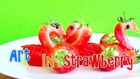 Art In Strawberry Swans -- Fruit Vegetable Carving Garnish